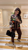 Embroidered Velvet Jacket – Elegant Printed Winter Layer